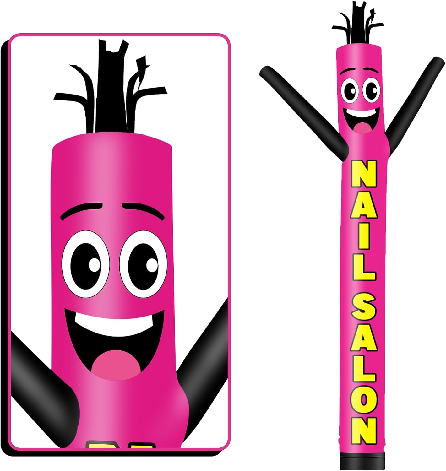 10FT Tall Inflatable Tube Man Nail Salon Wacky Wavy Dancing Guy (12''Diameter) for Outdoor Decoration Advertising Business Promotion (Blower Not Included)