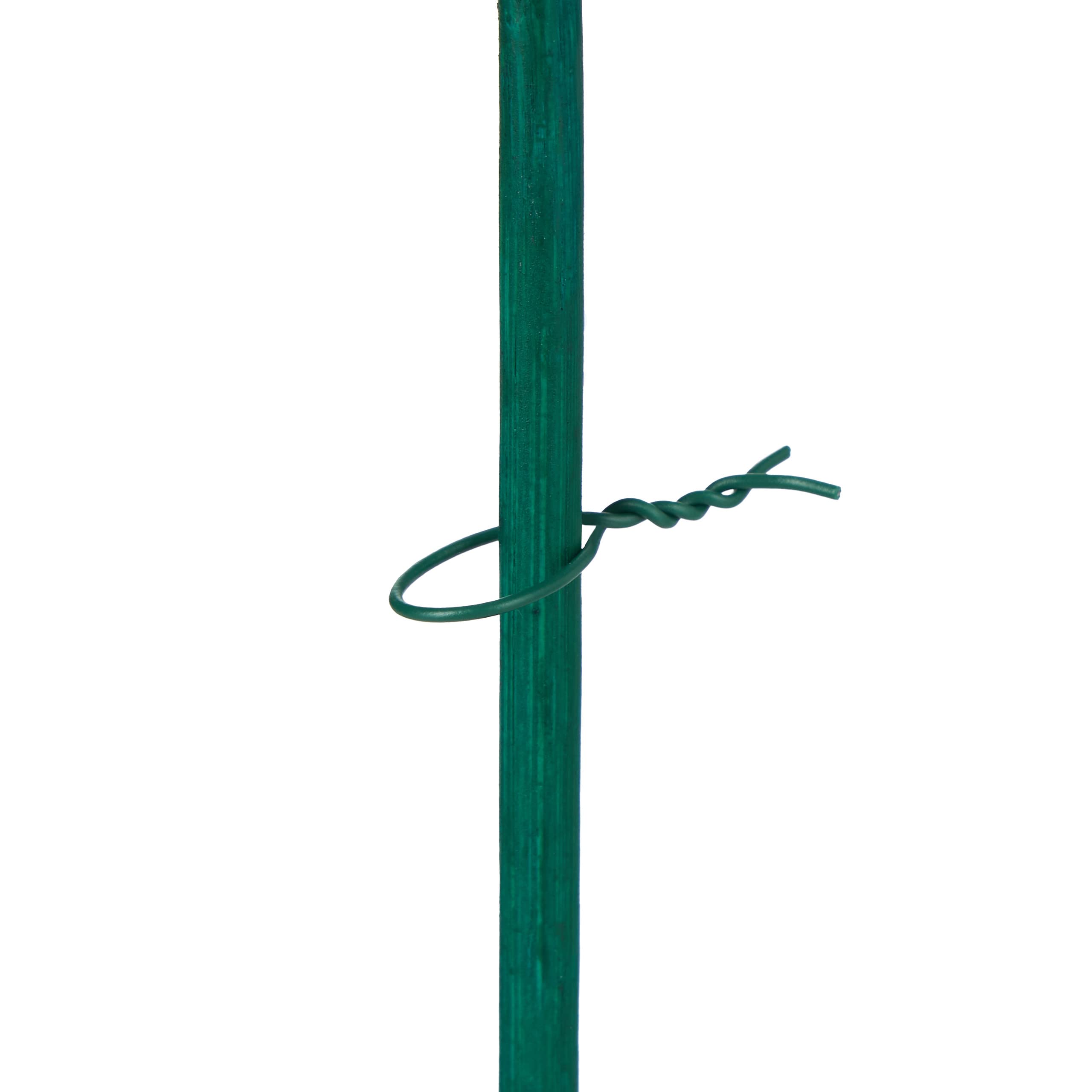 Relaxdays Set da 50 Bastoncini per Piante, Supporti per Rampicanti, Verdure, Ø 6mm, Fili da Legatura incl., 60cm, Verde