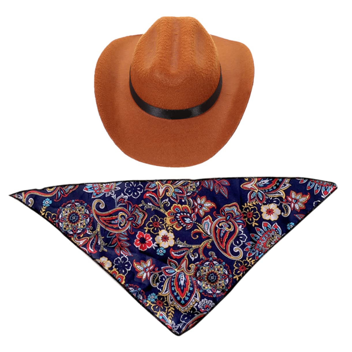 Happyyami 4piezas Sombrero De Gato y Perro con Bandana De Gorro Cómodo y Elegante para Mascotas Diseño Delicado para Fiestas y Eventos