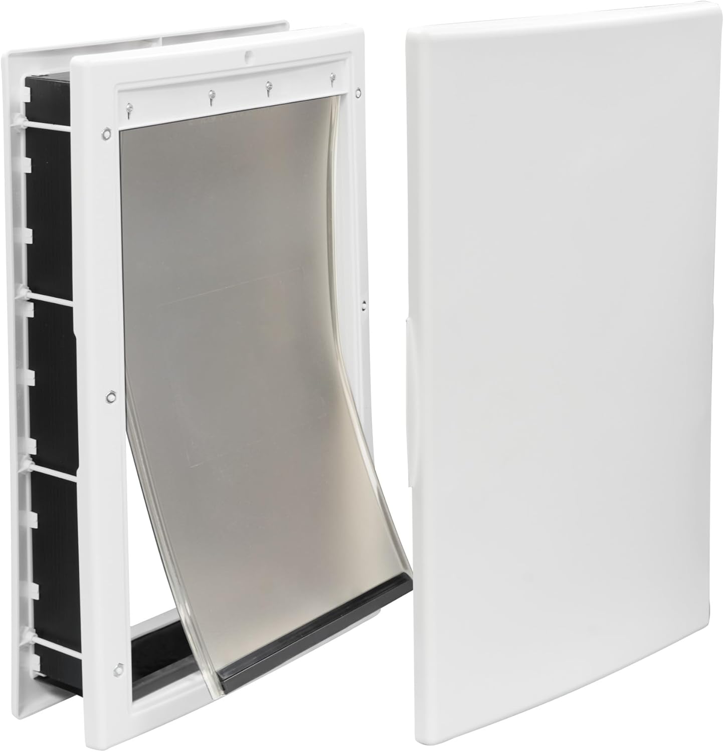 Premier Pet Plastic Pet Door - Provides Independent Access - Durable Plastic Frame with Magnetic Closure - Energy Efficient Design - Easy DIY Installation - Medium