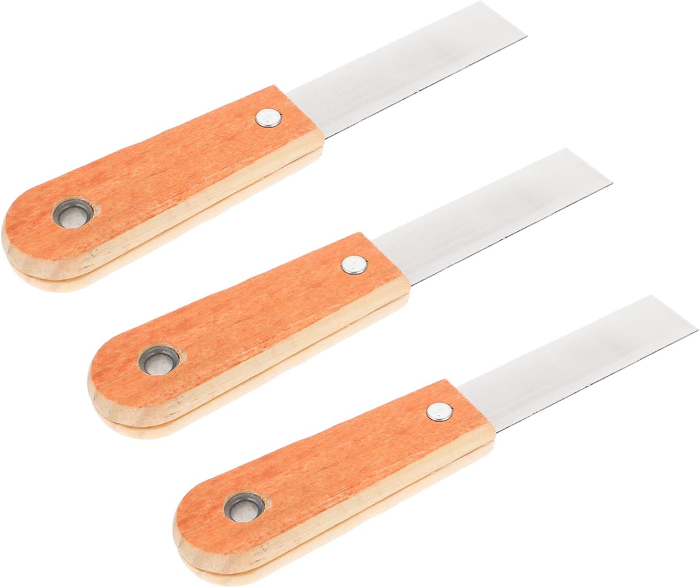 TEHAUX 10-Piece Steel Putty Knife Set Polished Blades for Glue Removal Sturdy Drywall Finishing Tools Wooden Handle for Home Improvement Projects