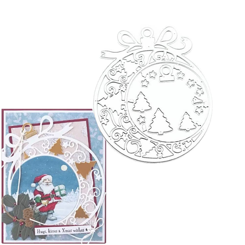 Christmas Ornament Metal Die Cuts Christmas Tree Bells Cutting Dies Embossing Cut Stencils for Christmas Card Making DIY Scrapbook Album Decorative Scrapbook Card