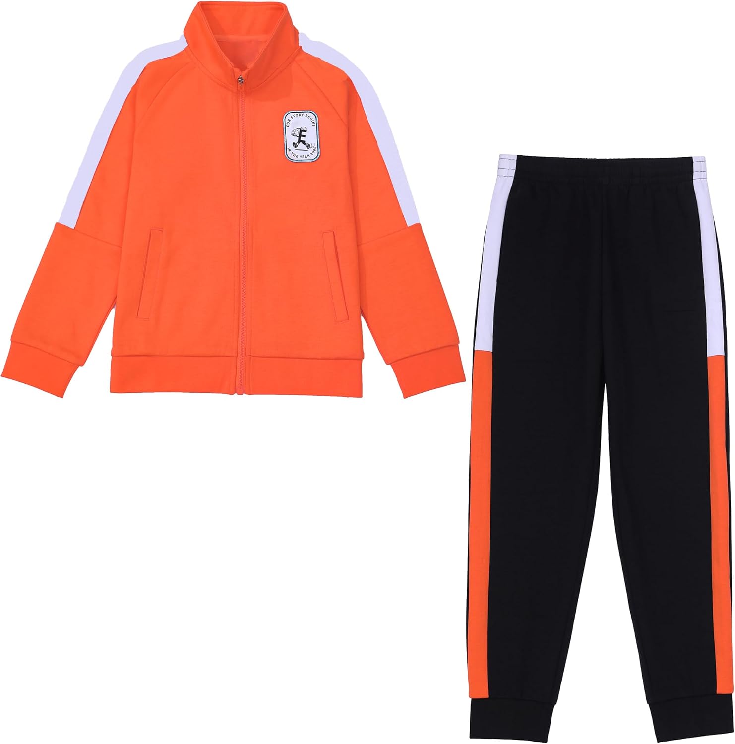 Kids Boys Tracksuit 2 Piece Boys Outfits Full Zip Jacket and Jogger Pant Set Sweatpants Activewear Clothes Set