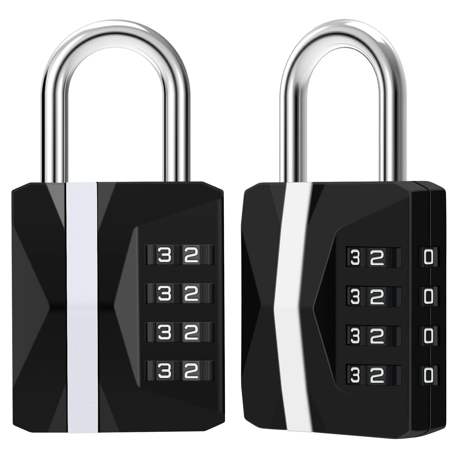 Combination Padlock, Waterproof 1Pack Large Heavy Duty 4 Digit Padlock, Resettable Zinc Alloy High Security Password Lock Use for School Gym Locker, Shed, Gate, Fence, Hasp,Cabinet, Black