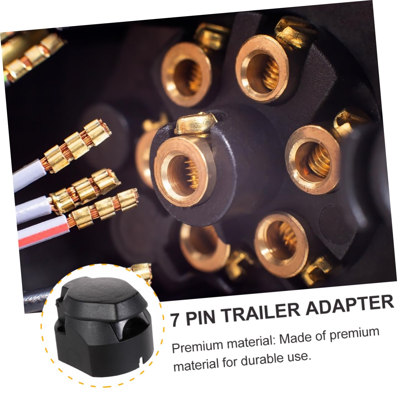 iplusmile Adaptador Enchufe para Remolque 12v 7 Pines EU Estándar 2 Piezas Negro con Conectores Metálicos y Plásticos para Vehículo Comercial y Coche