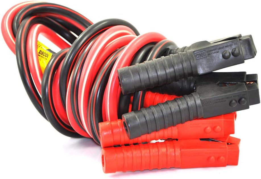 A5 Heavy Duty 1-Gauge Ultra 2500A 100% Copper Wire Jumper Cable Booster Cable For Truck Anti-frozon Heat Insulation Jump Leads with Free Carry Bag Size 13Ft