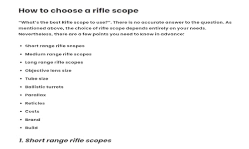 Rifle Scope Choosing Guide