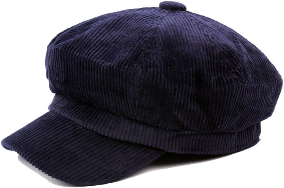 Locomo Men Women Cotton Corduroy Plain Color Newsboy Cap Gatsby HatFFH373BRN