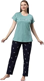 dzzo Women's Cotton Printed Night Suit Set of Shirt & Pyjama, Night wear Dress, Relaxed wear for Women/Girls-picture-16