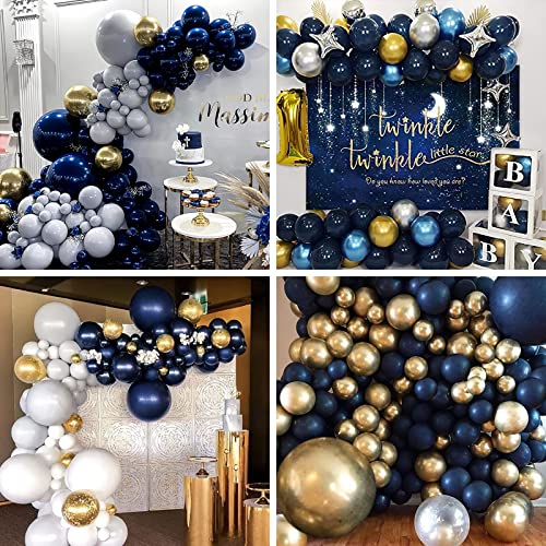 Image of PartyWoo Navy Blue Balloons 50pcs 5 Inch Small Mini Matte Dark Blue Latex Balloons for Graduation New Year Wedding Sports Theme Baby Shower Men Birthday Bachelorette Party Decorations Blue-Y72