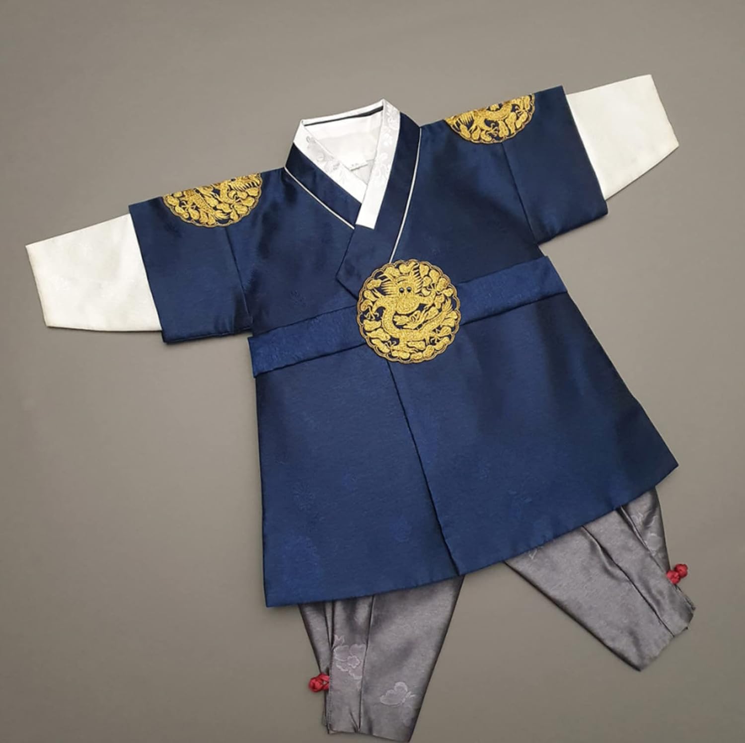 Korean Boy Gold Embroidery Hanbok 100days~10y/o Korean Traditional Dress Baby Boy Kids Hanbok 2 Colors