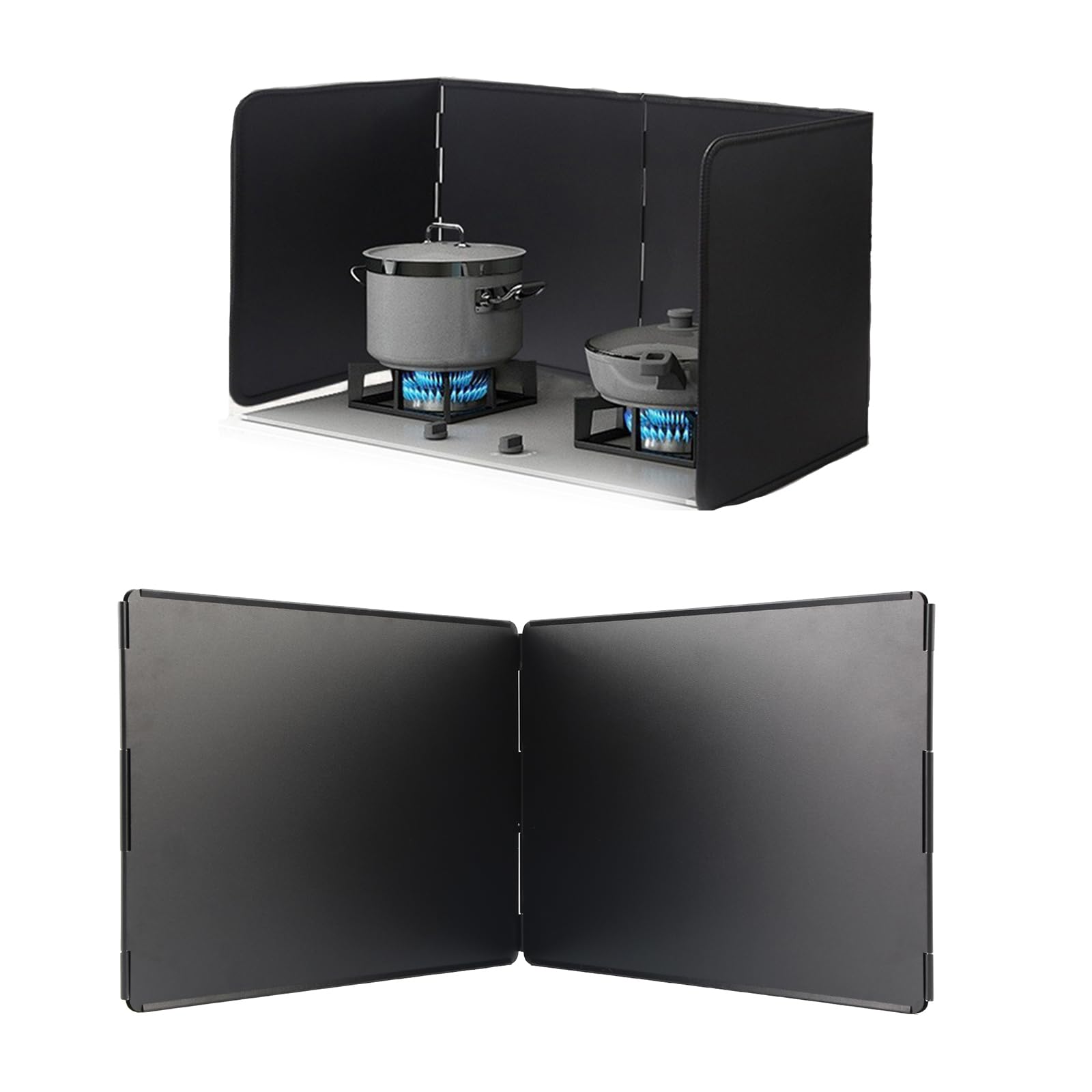 SOONHUA 4 Sided Splatter Guard, Oil Splatter Guard for Stove Top, Foldable Grease Splatter Screen Guard with Easy-Clean Surface for Frying and Cooking