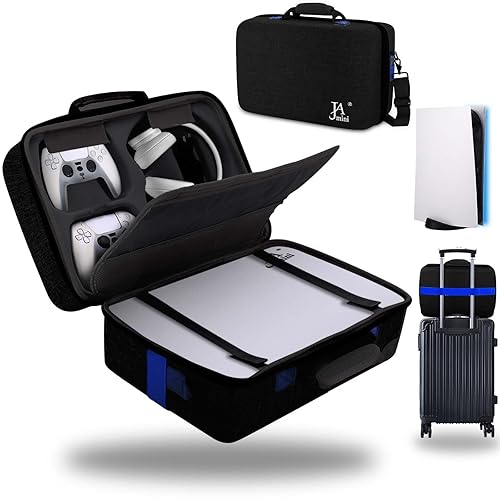 Hard Shell Travel Carrying Case for PS5, Portable Protective Playstation 5 Carry Bag Compatible with Console Controller DiscDigital Edition, Base,