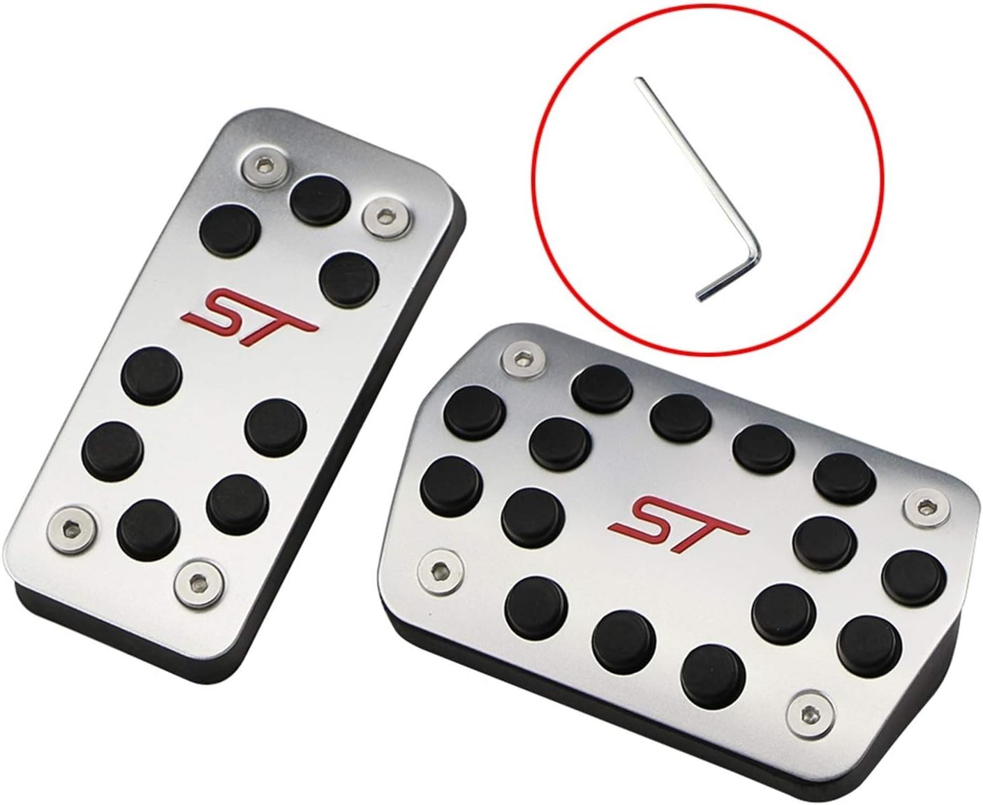 Car Styling Sport Fuel Brake Dead Pedal Cover Set Fit for Ford Focus 2 3 4 MK2 MK3 MK4 Kuga Escape RS ST 2005-2017 Auto Accessories (Color Name : AT Without Rest)