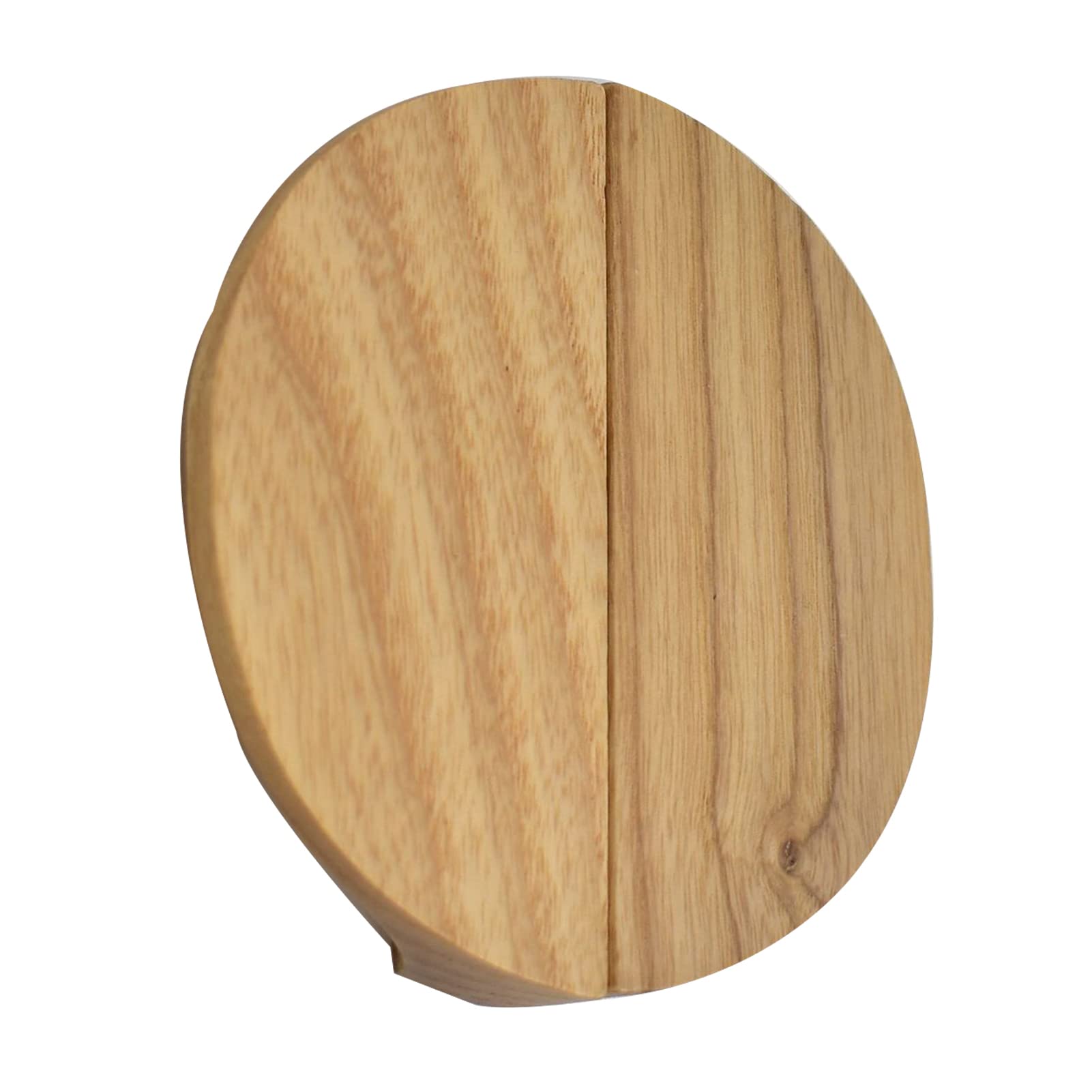 Dswzlqdxb Ashwood 2 Pieces Wooden Handle Drawer Pulls Half Circle Cabinet Knobs Decorative Semi Circle Door Knobs Cupboard Handle Door Levers For Wardrobe,Book Cabinet,With Screws (Ashwood)