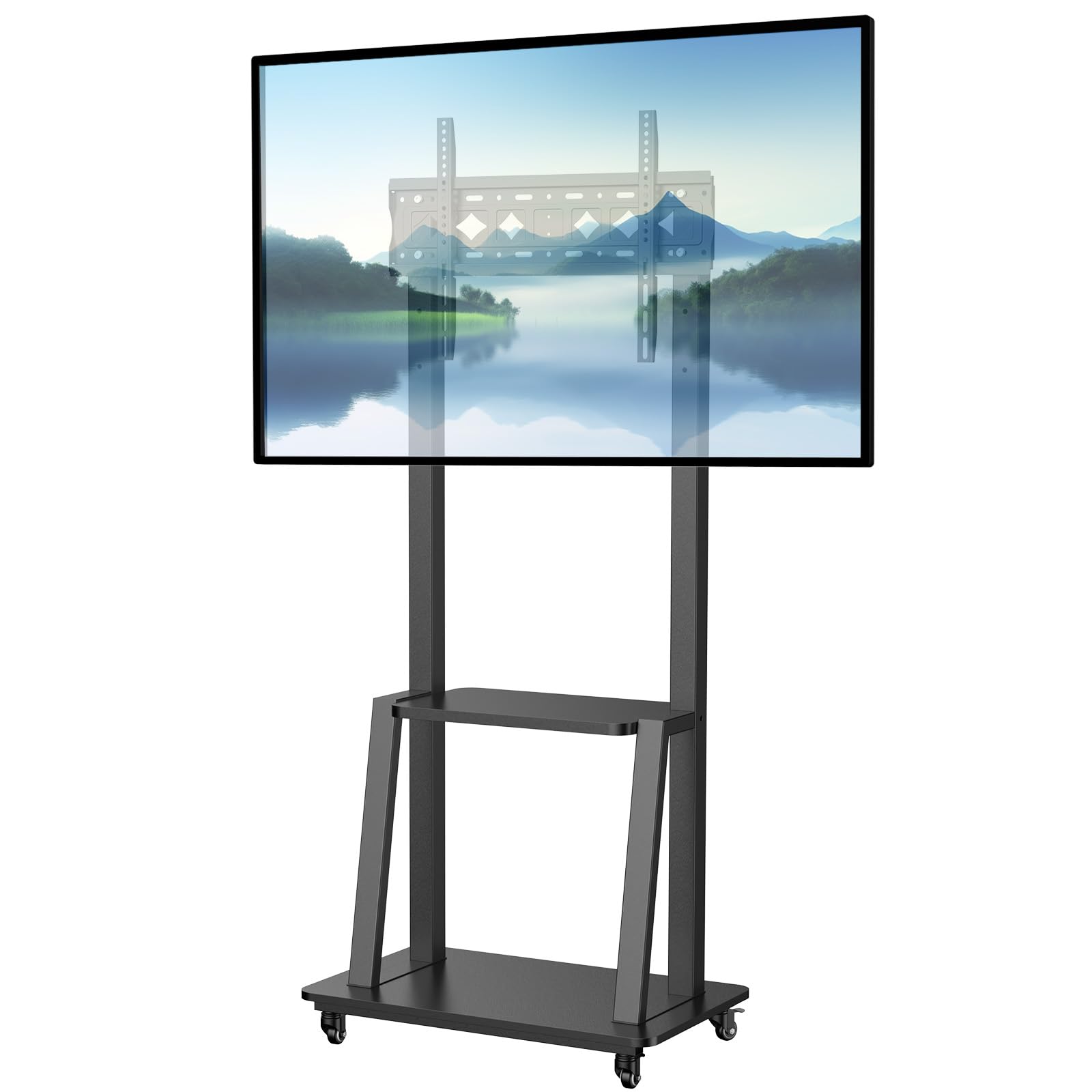 テレビスタンド 壁寄せ キャスター付き 32-75インチ対応 耐荷重68kg ハ テレビスタンド ロータイプ キャスター付き 壁寄せ 32~75型 耐荷重55kg