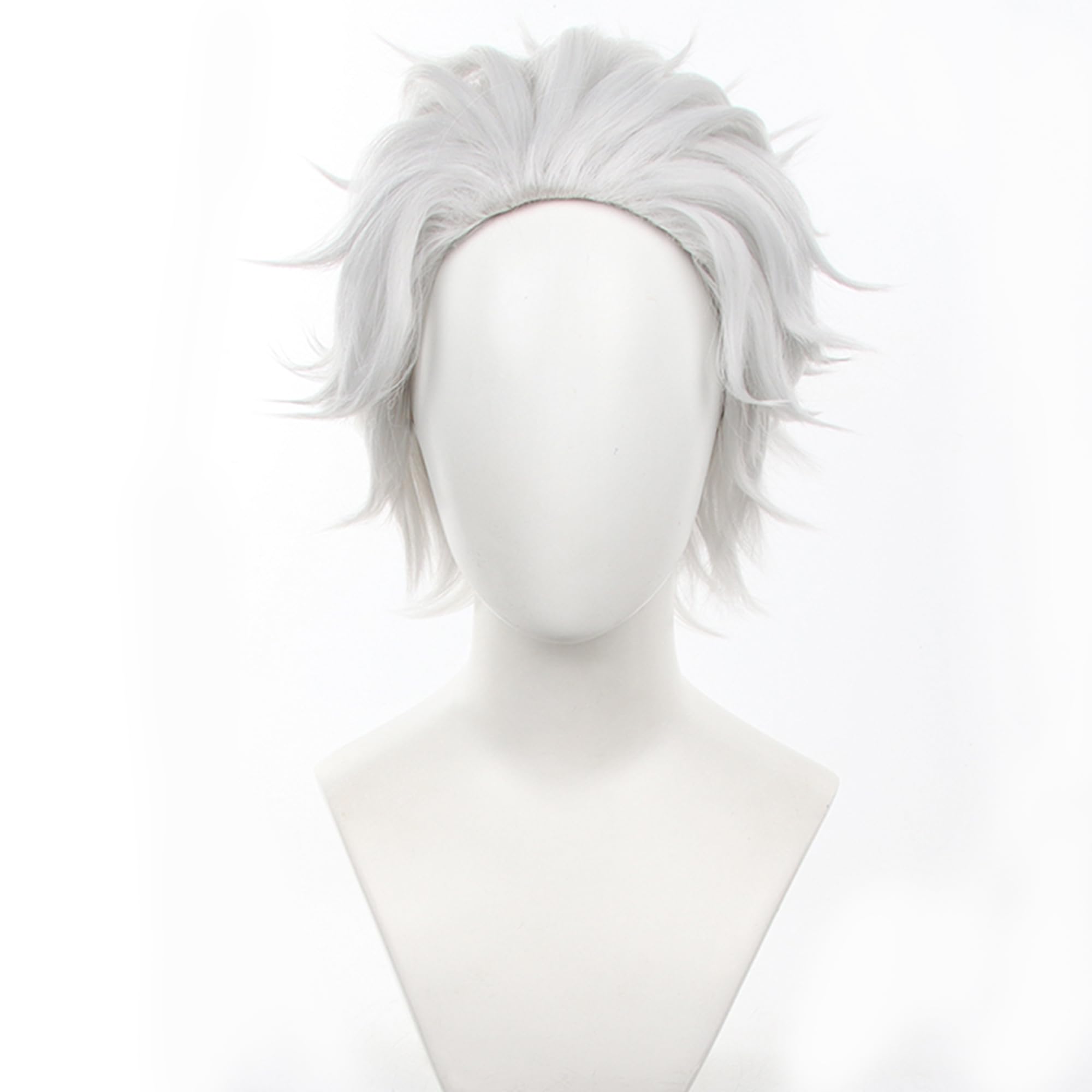 White Short Straight Wig with Heat Resistan Synthetic Costume Hairs for Women Halloween Cos Anime Party Replacement Wigs - Image 3