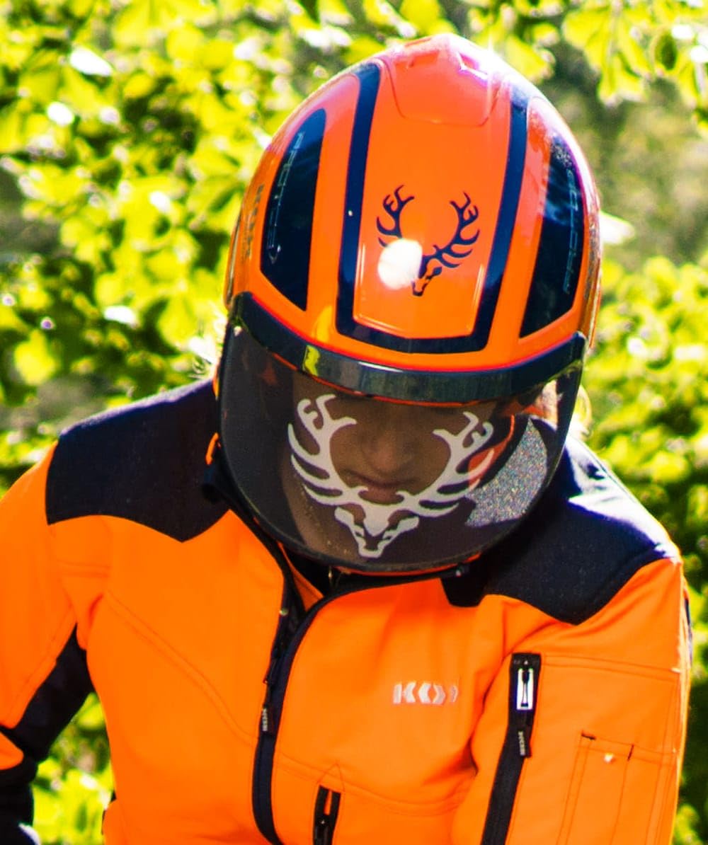 Protos Forsthelm/Schutzhelm KOX Edition mit Gehörschutz und Visier Integral Forest Orange/Blau KOX Edition Orange/Blau mit Ätzmetallvisier F39