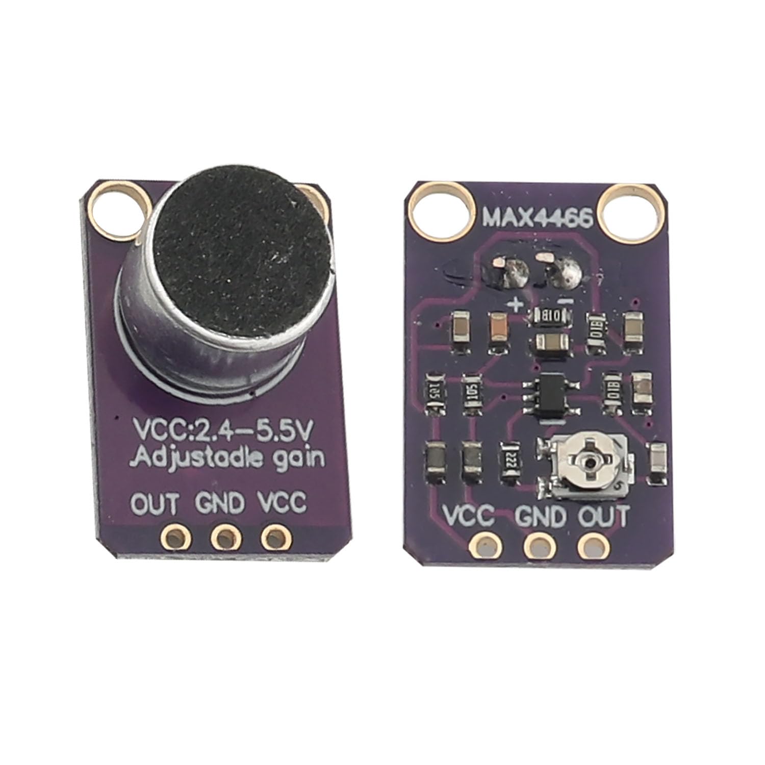 Module Micro Max4466 Snapklik.com : 2PCS Electret Microphone Amplifier Module MAX4466 ...
