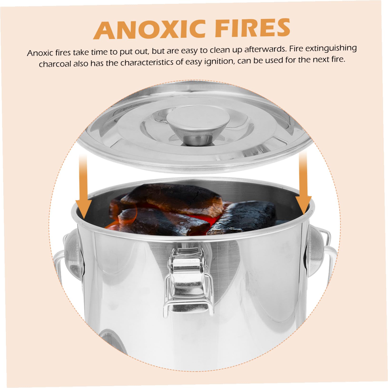 Ciieeo Seau Hermétique En Acier Inoxydable 16x16 Cm Seau Cuisine Et Extincteur Pour Maison Et Camping Résistant Et Étanche Ménager Multifonction