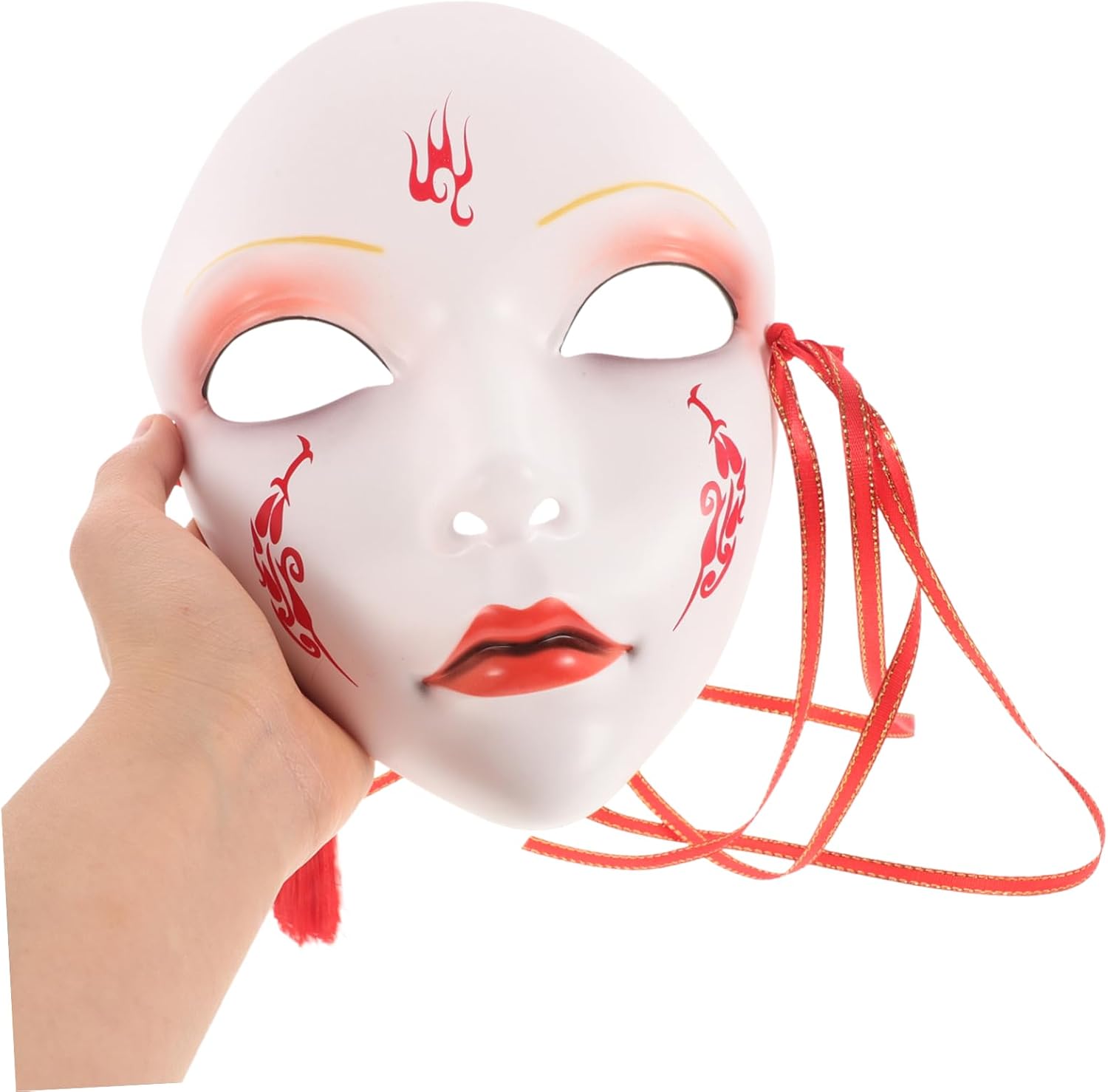 Halloween Full Face Masquerade Party Mask, Plastic Chinese Costume Decor
