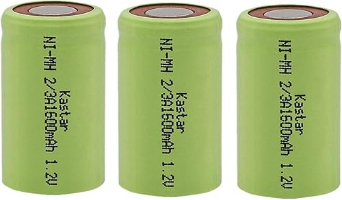 Kastar Paquete de 3 baterías Ni-MH de repuesto de 23A 1.2V 1600mAh para dispositivos controlados por radio, herramientas y juguetes eléctricos,