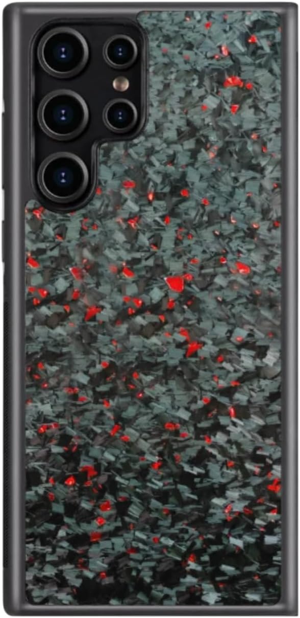 Carbon Fiber Case for Samsung Galaxy S25 S24 S23 Ultra, Slim Design, Anti-Fall Protection, Magnetic All-Inclusive Protective (Red, for Samsung Galaxy 23 Plus)