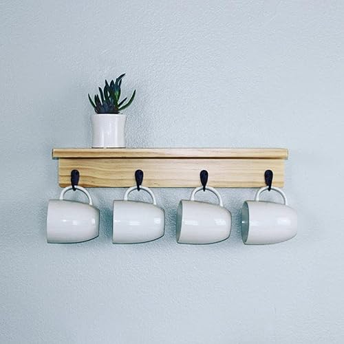 Miniatura 5 de Gutapo Ganchos para tazas de café, 20 ganchos negros para puerta, pared, armario, colgadores de gancho único para bata con 46 tornillos