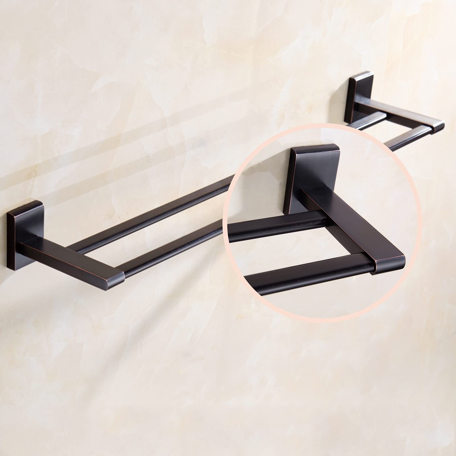 Handdoekrails Koper badkamer handdoek bar, wandmontage enkele handdoek rail, voor badkamer hardware en keuken, gepolijste zilveren afwerking, 40cm, 45cm, 50cm, 55cm, 60cm, 70cm, 80cm, 90cm, 100cm (Si