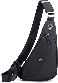 FANDARE Sling Bags Mens Shoulder Unbalance Backpacks Ultra-light Chest Pack Multipurpose Crossbody Bags for Outdoor Sport Travel Gym Running Hiking Daypack Black