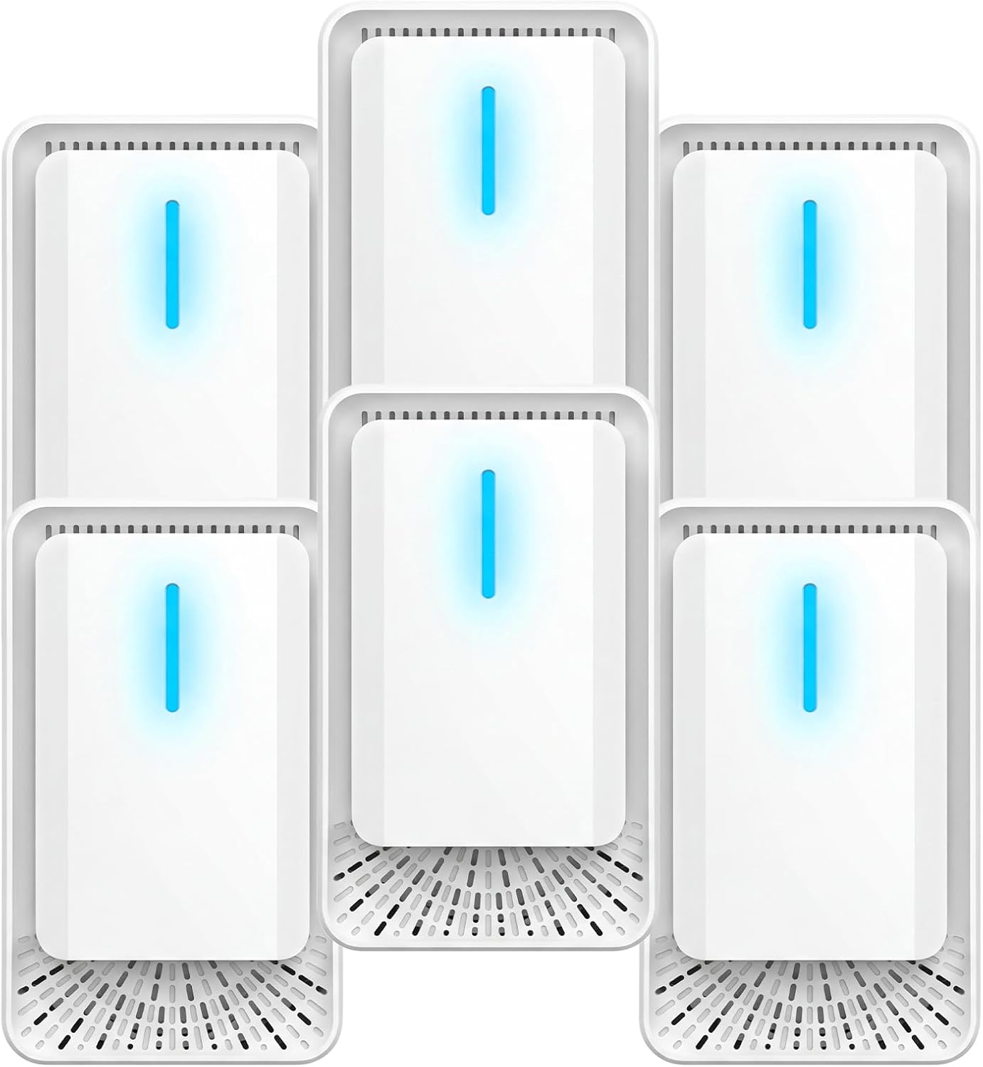 6 Pack Plug In Air Ionizers for Home & Dust Mites,2026 Quiet Air Purifier with Negative Ion Generator,Filterless Air Freshener Cleaner Odor Eliminators for Office Kitchen Pet Odor,Dust,Smoke Smell