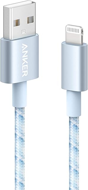 Anker 3.3ft Lightning Cable, 331 Cable, Premium Nylon USB-A to Lightning Cord, MFi Certified for iPhone Chargers, iPhone SE/Xs/XS Max/XR/X/8 Plus/7/6 Plus, iPad Pro Air 2, and More (Winter Blue)