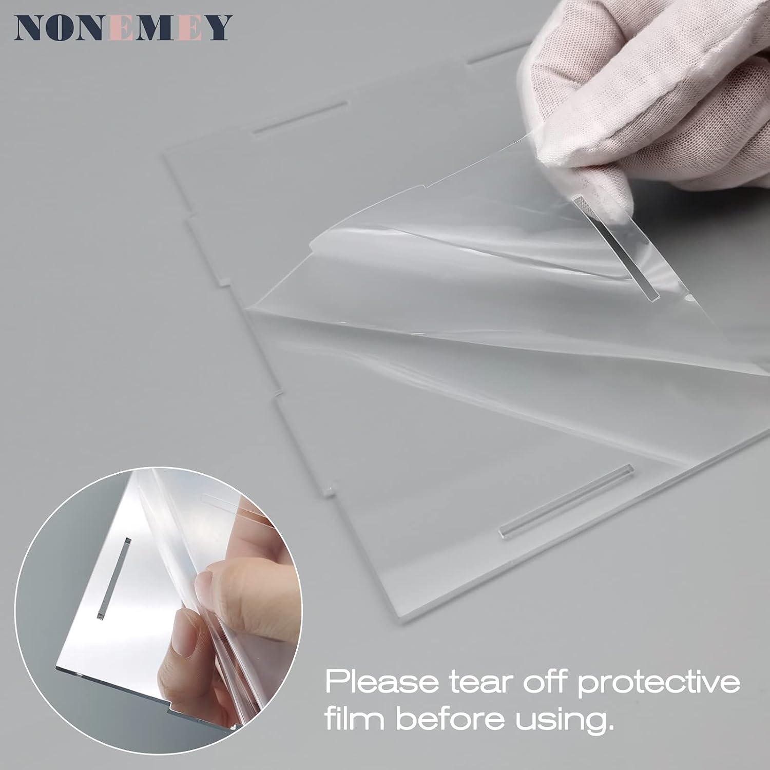 NONEMEY Mirrored Clear Acrylic Display Case Assemble Countertop Box Stand Organizer Dustproof Protection Showcase Acrylic Display Stands for Collectibles (8×8×12inch；20×20×30cm)