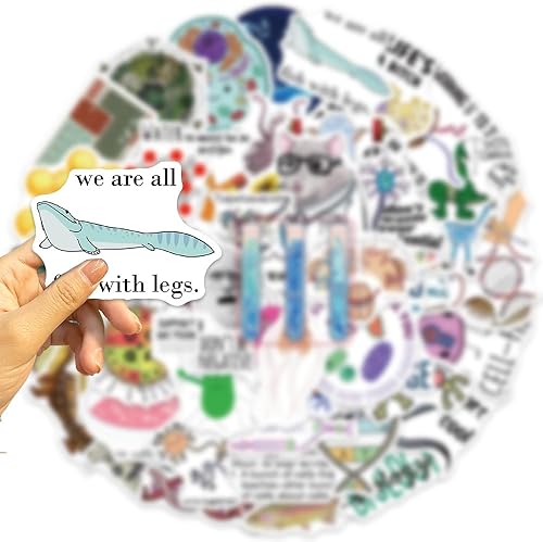 Miniatura 2 de 100 calcomanías impermeables divertidas de biología para botella de agua, laptop y cuaderno, lindas calcomanías de biología para profesores y