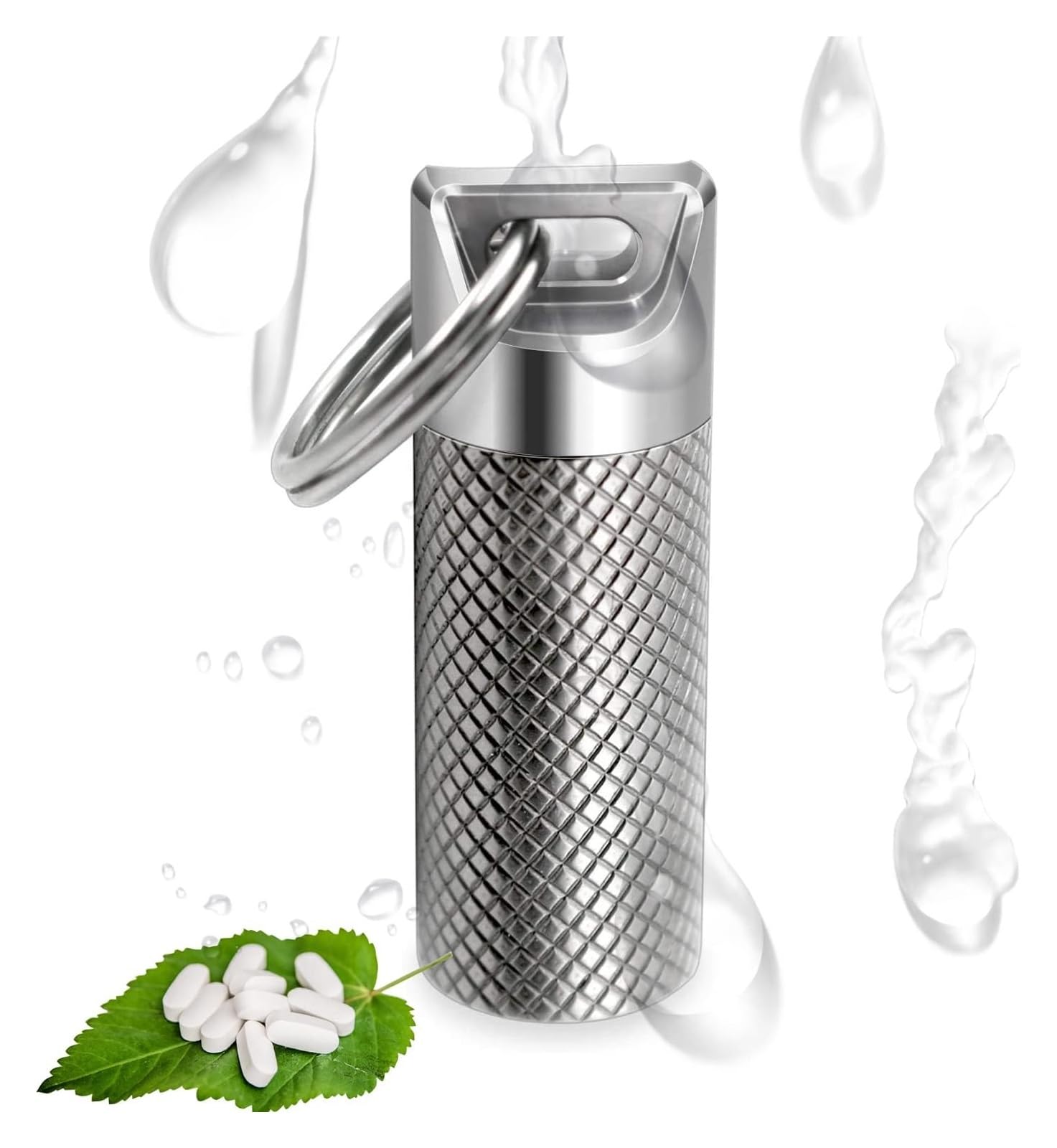 Pill dispenser Portapillole in puro titanio, contenitore impermeabile for medicinali, for i viaggi quotidiani di pronto soccorso di emergenza in campeggio all'aperto (Size : L - 2 compartment)