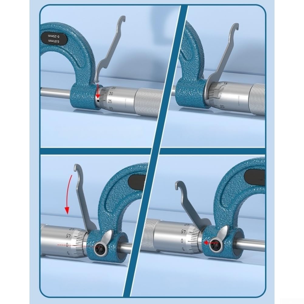 Micrómetro digital resistente para KOSLO, instrumento de medición de resolución de 0,001 mm para tareas mecánicas y de fabricación de moldes (25-50 mm)