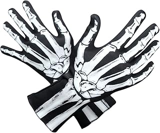 Amosfun Halloween Skeleton Gloves Full Finger Gloves Costume Cosplay Party Halloween Costumes