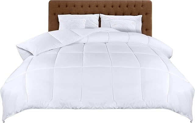 Utopia Bedding Lightweight 4.5 Tog Duvet with Corner Tabs - Microfiber Soft Summer Duvet - Box Stitched Down Alternative Quilt ( Super King, White)