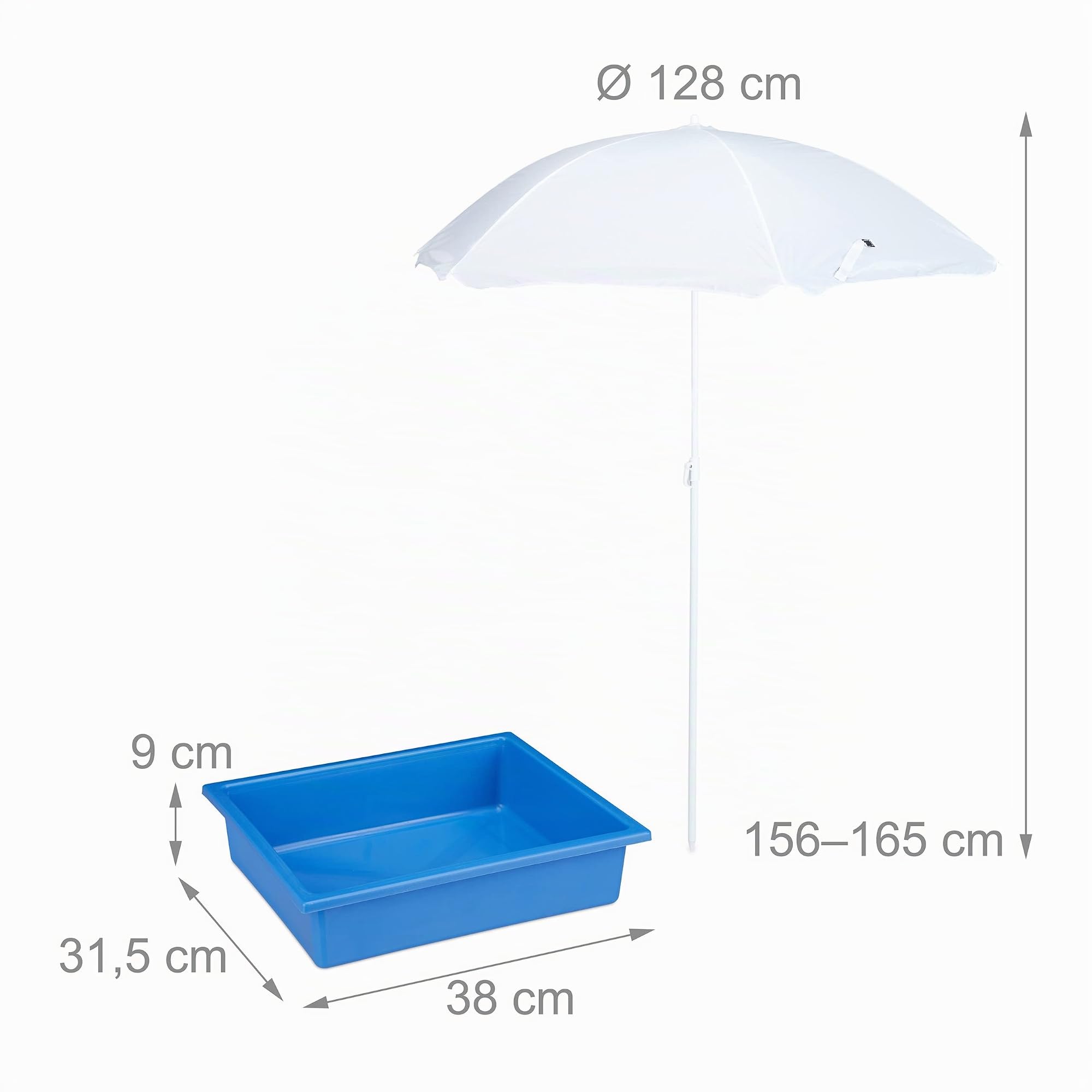 Relaxdays Tavolino da Bambini per Esterno, Tavolo da Picnic per Giardino, Set Due Panche e Ombrellone, Legno, Naturale