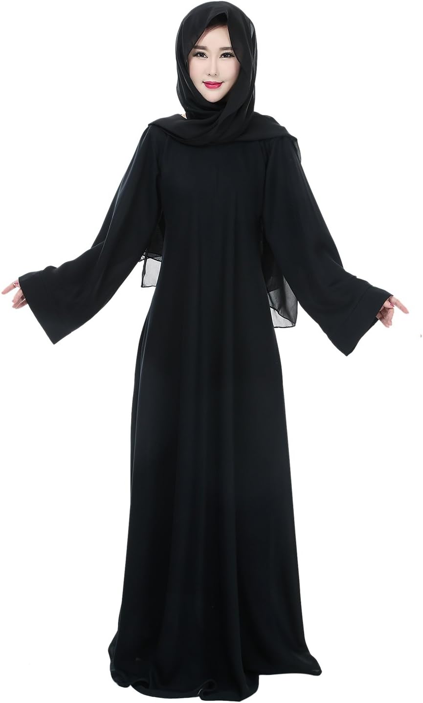 Muslim Women Modest Long Sleeve Maxi Party Prom Abaya Islamic Dress