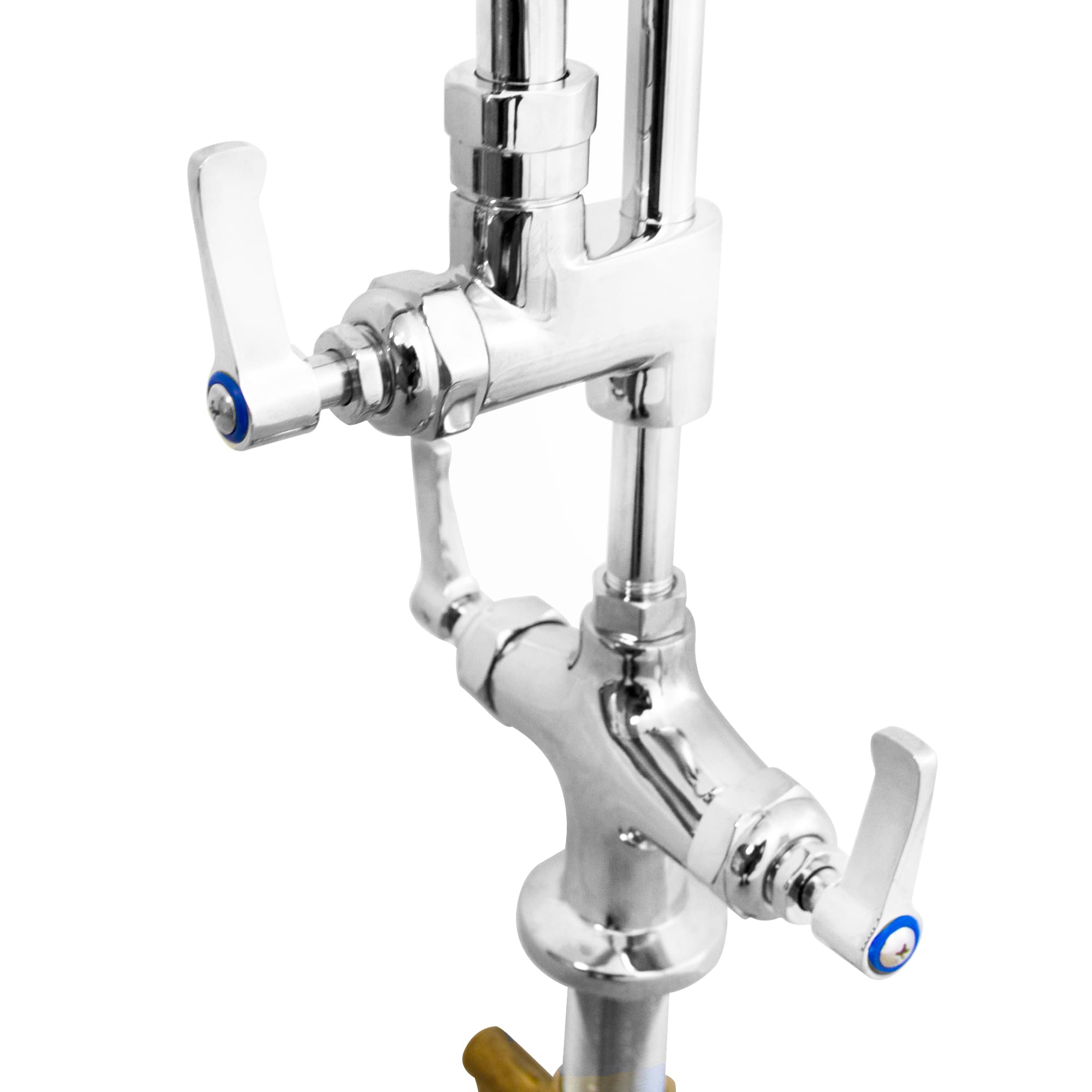 Grifo de Prelavado Comercial para Fregadero de Cocina Lavabo con Gancho Rociador Manguera Flexible y Grifo Adicional de Acero Inoxidable y Latón con Soporte de Pared y 2 Conectores Grifo GRATIS