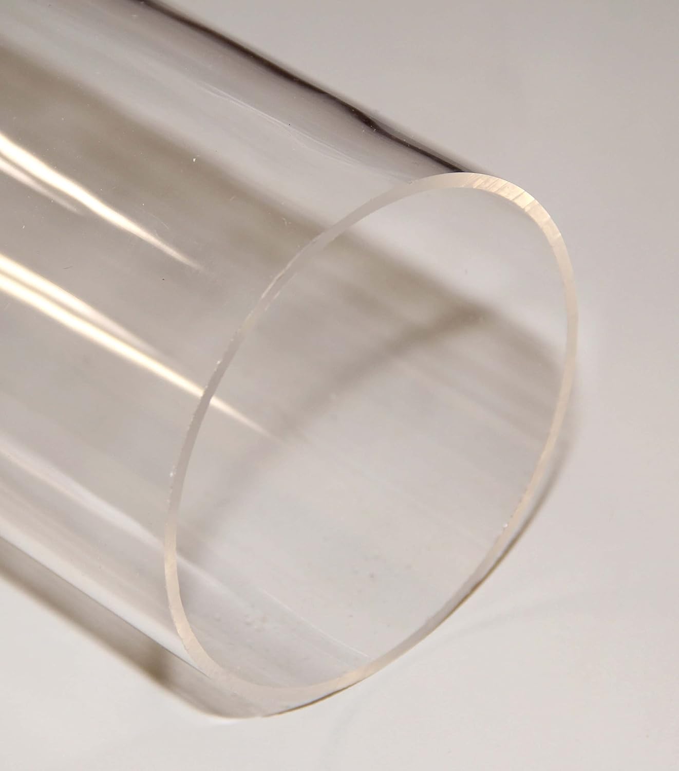 Clear Transparent acrylic Plastic Pipe tube 4.5 OD 114 mm 1 footlong Fits 4 PVC fittings