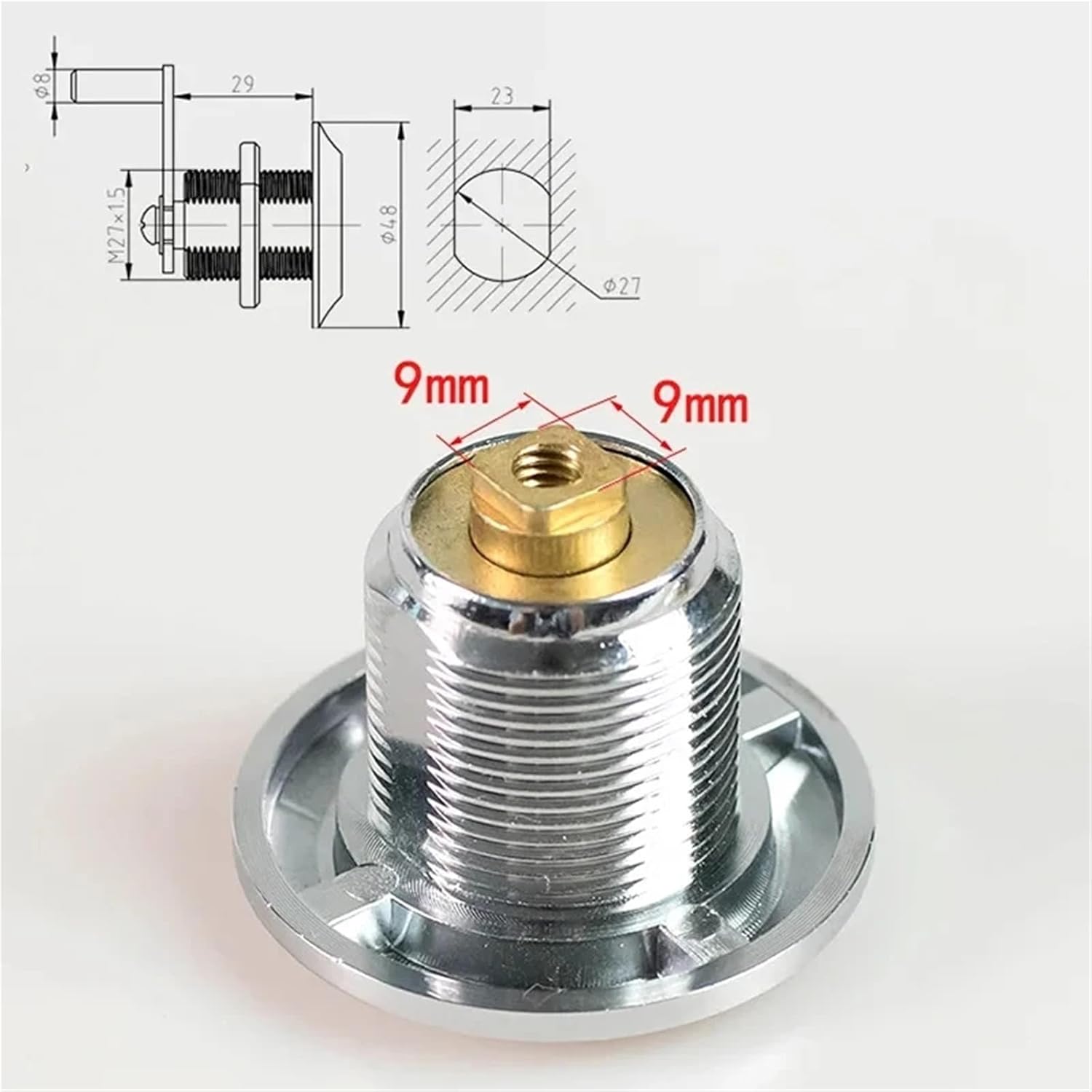 Strongbox Lock 205A-48 Eccentric Lock Electronic Safe Deposit Box Key Lock Cylinder 1Pcs