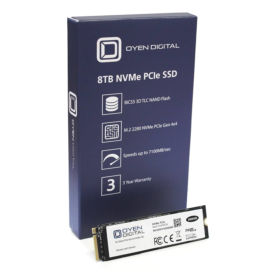 Amazon.com: Oyen Digital 8TB NVMe M.2 2280 Gen4 PCIe TLC