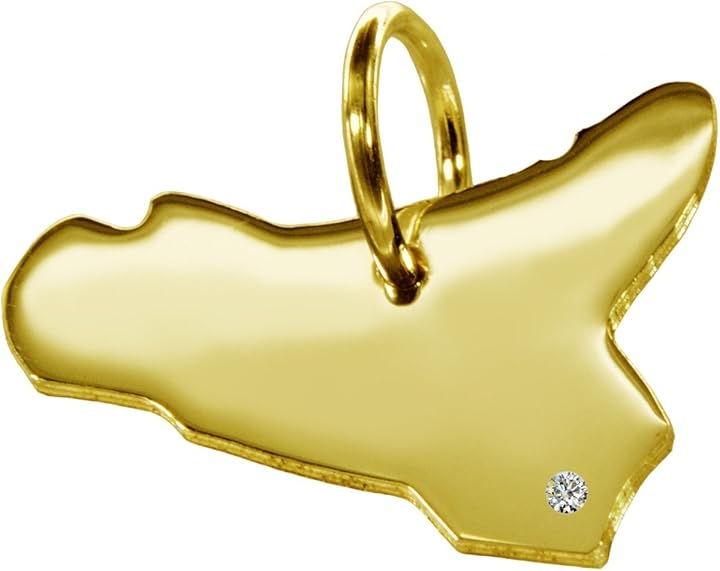 Ciondolo oro giallo sicilia con brillante da 0,015 ct B017OU1Q0G
