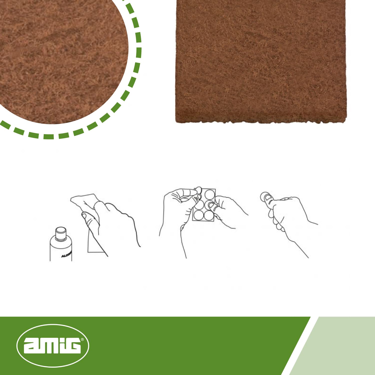Amig - Furniture leg protector, Brown, 30 x 30 mm - Image 3