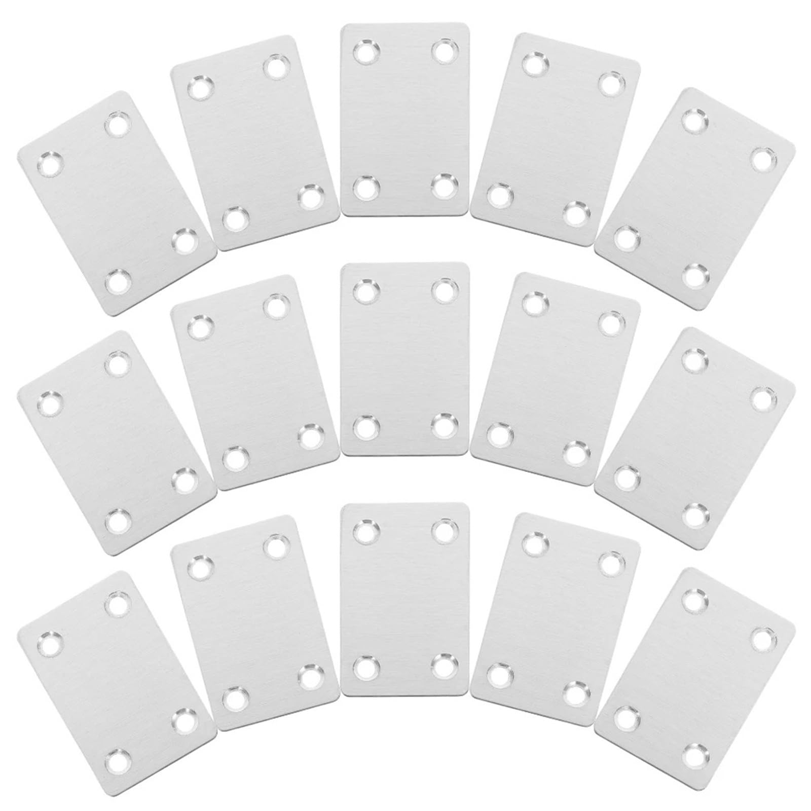 Zihdke One Color 20Pcs Stainless Connecting Plates Flat Brackets For Wood Shelves Furniture Mending Metal Plate Hardware For Repairing