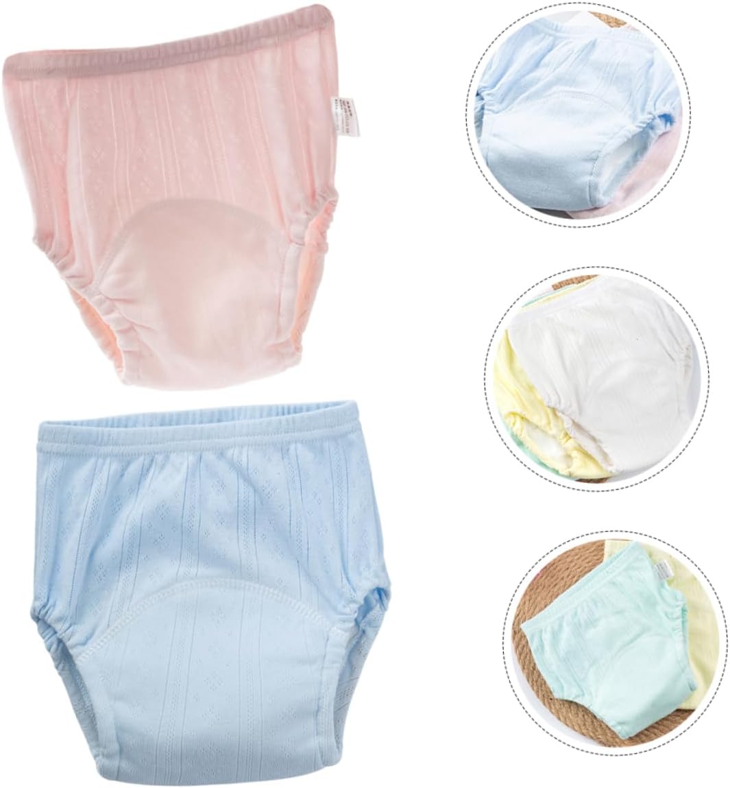 Toddmomy 2pcs Newborn Girls Potty Training Pants Cotton Diaper Covers Reusable and Washable Design Assorted Color