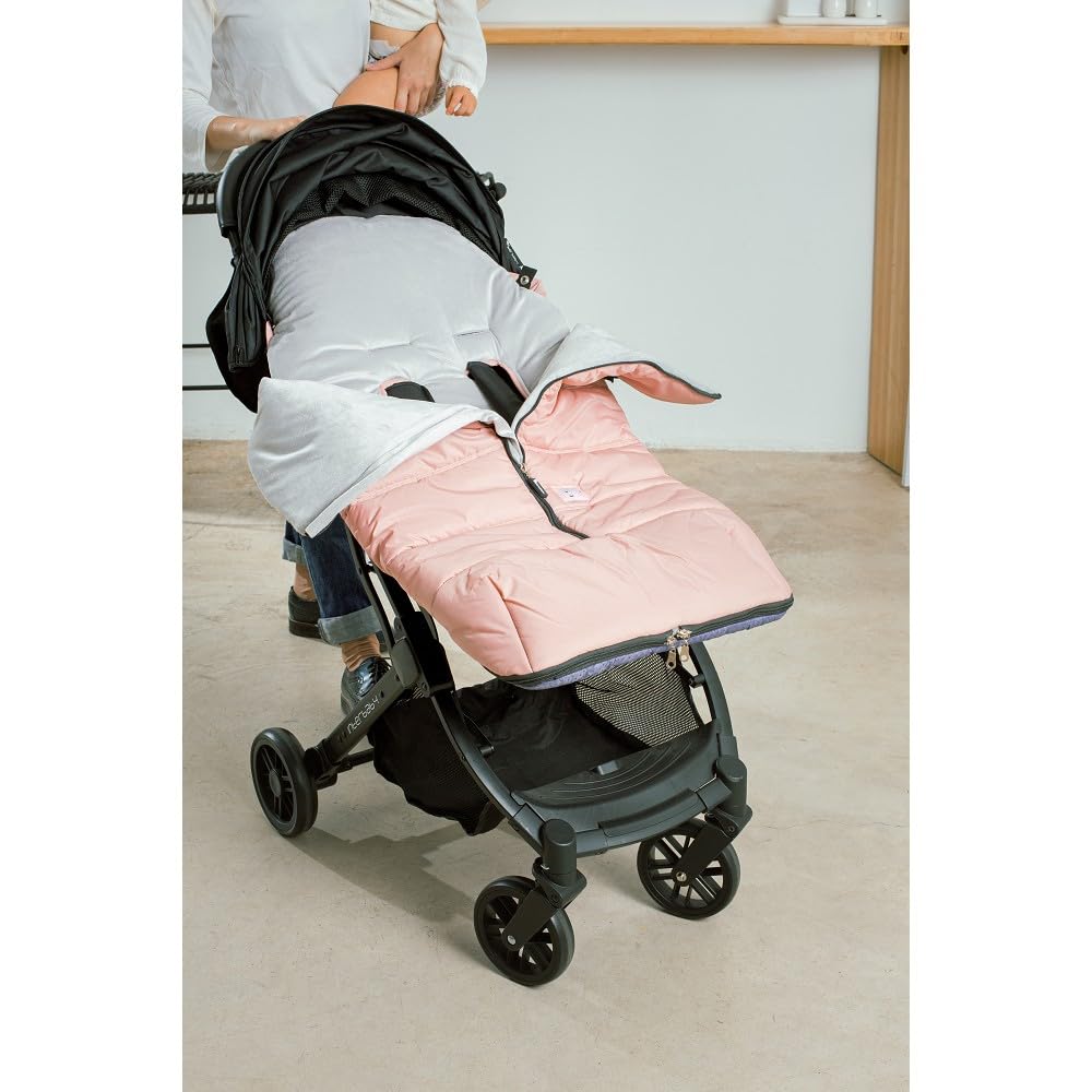 Sacco Passeggino Invernale Universale Interbaby | Copri Passeggino Universale Morbida | Sacco Termico per Ovetto Rimovibile, Doppia Apertura, Facile da Lavare, Materiali Anallergici, Rosa