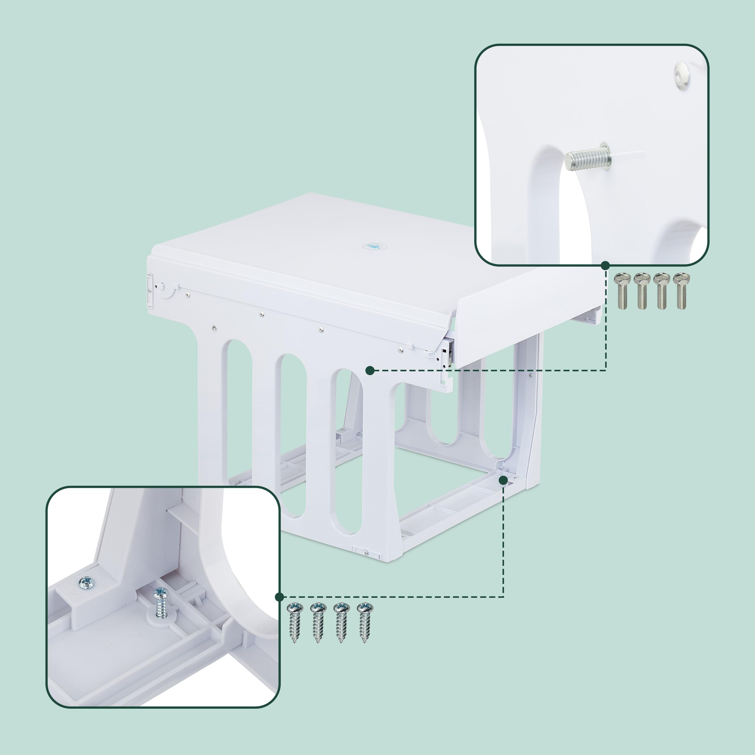 Relaxdays Cubo de Basura Cocina, 2 Compartimentos, 2X 8L, 35,5x25x47 cm, Extraíble, Papelera Reciclaje Fregadero, Blanco